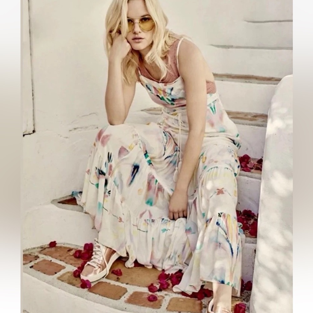 FP Watercolor Floral Maxi Skirt